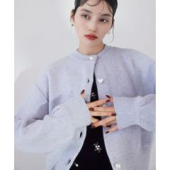 ビス(VIS)/ハートアソートパール釦ラメミックスカーディガン/イージーケア・一部WEB限定カラー ビス(VIS)/ハートアソートパール釦ラメミックスカーディガン/イージーケア・一部WEB限定カラー