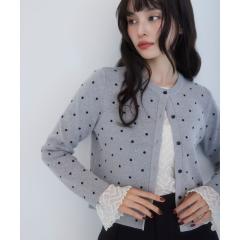 ビス(VIS)/ドットジャガードカーディガン ビス(VIS)/ドットジャガードカーディガン