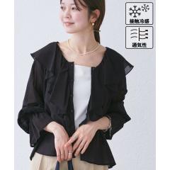 ロペピクニック(ROPE’ PICNIC)/【接触冷感・通気性】お着軽シャツシリーズ/綿ボイルフリルブラウス ロペピクニック(ROPE’ PICNIC)/【接触冷感・通気性】お着軽シャツシリーズ/綿ボイルフリルブラウス