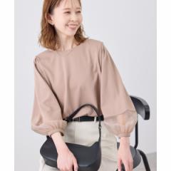 ロペピクニック（ROPE’ PICNIC）/【WEB限定カラー:ネイビー，ピンク】袖シアーカットトップス