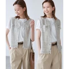 ロペピクニック（ROPE’ PICNIC）/【WEB限定カラー】【サマー・ツイード】着丈が選べるジレベスト/スリーブレスカーディガン