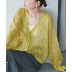 ロペピクニック(ROPE’ PICNIC)/透かし編み花柄Vネックカーディガン ロペピクニック(ROPE’ PICNIC)/透かし編み花柄Vネックカーディガン