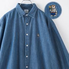 コーエン(coen)/ワンポイントベア刺繍デニムシャツ コーエン(coen)/ワンポイントベア刺繍デニムシャツ