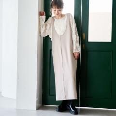 コーエン（coen）/【UVカット / 防シワ / ストレッチ】カットジョーゼットUネックジャンスカ