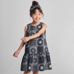コムサイズム（COMME CA ISM）/【リバーシブル】ギンガムチェック・バンダナ柄プリント ワンピース