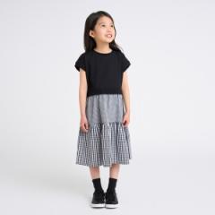 コムサイズム（COMME CA ISM）/ギンガムチェック フレンチスリーブ ワンピース