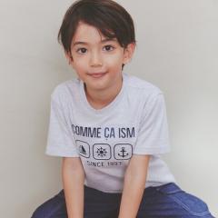 コムサイズム（COMME CA ISM）/エンボス プリント Tシャツ