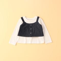 コムサイズム（COMME CA ISM）/ビスチェドッキングTシャツ(ベビーサイズ)
