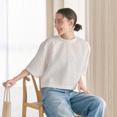 ビューティー＆ユース ユナイテッドアローズ（BEAUTY&YOUTH）/ジャガード クルーネック 6分袖 プルオーバー