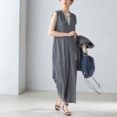 シップス(SHIPS)/ウール混 Vネック オールインワン