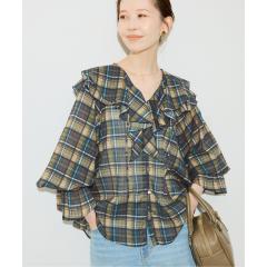 スローブ イエナ（SLOBE IENA）/フロントスキッパーラッフルブラウス