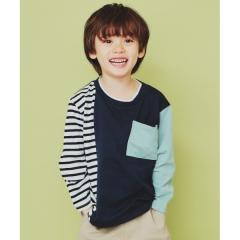 ザ ショップ ティーケー（THE SHOP TK）/【100－150】ブロッキング長袖Tシャツ洗濯機OK