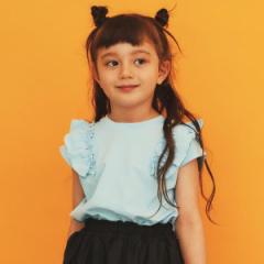 【NEW】ザ ショップ ティーケー（THE SHOP TK）/【110ー160】コットン肩フリルTシャツ