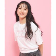 ピンクラテ（PINK－latte）/【130cmあり】バルーンデニムロゴTシャツ