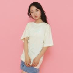 ピンクラテ（PINK－latte）/リボンロゴプリントラインストーン付きTシャツ