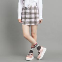 �s���N���e�iPINK�|latte�j/�y130cm����C���i�[�t���z�`�F�b�N�~�j�X�J�[�g