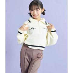 アナップキッズ＆ガール（ANAP KIDS&GiRL）/ハーフジップ 衿付 ショート ニット トップス
