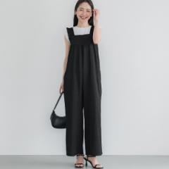 コカ（coca）/【シワが目立ちにくい】シボシャーリングフリルオールインワン 全4色