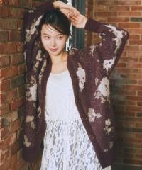 アースミュージック&エコロジー(earth music&ecology)/フラワージャガードラメシャギーカーディガン アースミュージック&エコロジー(earth music&ecology)/フラワージャガードラメシャギーカーディガン