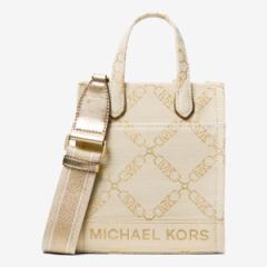 マイケル・コース（Michael Kors）/GIGI メタリック エンパイアロゴ ジャカード クロスボディ エクストラスモール MKシグネチャー