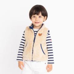 ミキハウス ホットビスケッツ（MIKIHOUSE HOT BISCUITS）/裏ボアフリース リバーシブル総柄ベスト