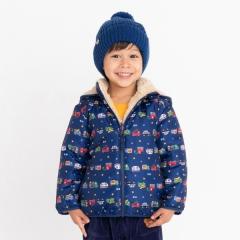 ミキハウス ホットビスケッツ（MIKIHOUSE HOT BISCUITS）/裏ボアフリース リバーシブル総柄ジャンパー