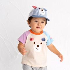 ミキハウス ホットビスケッツ（MIKIHOUSE HOT BISCUITS）/顔ドン ラグラン半袖Tシャツ