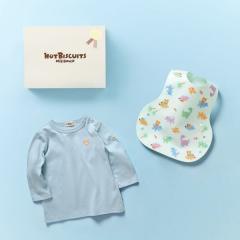ミキハウス ホットビスケッツ（MIKIHOUSE HOT BISCUITS）/長袖Tシャツ＆お食事スタイセット【BOX付き】