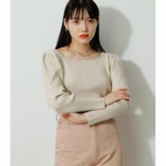 AY[oC}EW[iAZUL BY MOUSSYj/2WAY GLITTER RIB KNIT TOPS