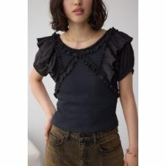 アズールバイマウジー（AZUL BY MOUSSY）/【堀田茜さん着用アイテム】コンビネーション2WAYフリルトップス