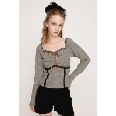 �X���C�iSLY�j/PLAID RIBBON CUT �g�b�v�X