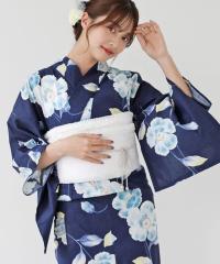 浴衣 レディース bonheur saisons ボヌールセゾン 黒 ブラック 梅 花