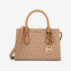 マイケル・コース（Michael Kors）/SHEILA ロゴ ジャカード センタージップ サッチェル スモール