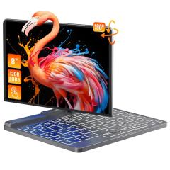 全金属製 8インチ 小型ノートパソコン Windows 11& Office 2019付き DDR5 12GB メモ李/Alder Lake-N100 パソコンノート/2in1タッチスク