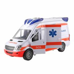 特大サイズの救急車トイ ミュージカル&ライト&サウンド付き 5ドア開閉可能 惰性走行 警察車両 男の子と女の子のためのリアルな車の模型