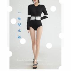 ワンピース型水着 長袖 水着 レディース 体型カバー水着 フィットネス水着 セパレート かわいい 長袖ラッシュガード ママ水着 大きいサイ