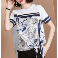 Tシャツ レディース 40代 春夏新作 オシャレブラウス 白レションTシャツ 半袖トップス プリントTシャツ 大人 通勤 ゆったりTシャツ カットソー 30代 50代 Tシャツ レディース 40代 春夏新作 オシャレブラウス 半袖