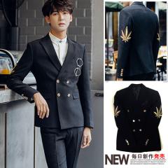 ★美品★ ダブルスーツ　スリム　上下　S〜XS 入学式　結婚式 xycttt16623.jpg