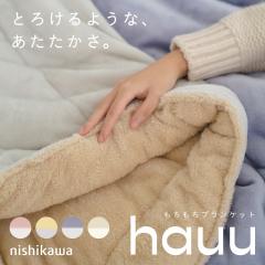 nishikawa 西川 hauu もちもちブランケット 綿入り （リバーシブル