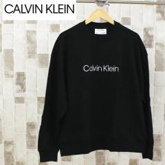 送料無料 Calvin Klein カルバンクライン CK ロゴプリントクルーネックスウェットプルオーバー