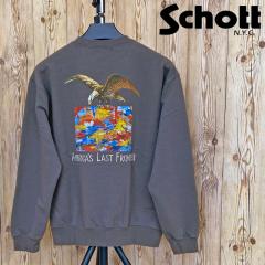 �������� Schott �V���b�g EAGLE AND MAP CREW SWEAT �N���[�X�E�F�b�g �C�[�O�� �A���h �}�b�v �g�b�v�X �����Y �u�����h