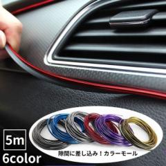 インテリアスリムモール カラーモール プロテクター 5m メッキ 内装 ドレスアップ カスタム 車内装飾 パーツ 隙間に差し込む