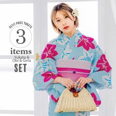 変わり織り個性派浴衣＆麻半幅帯セット-No.008【浴衣の色：オフ