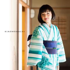 浴衣 レディース ホワイト 白 ブルー 青 水色 牡丹 ボタン 花 フラワー