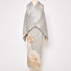 平和屋着物●極上　本加賀友禅作家　滝明博　訪問着　樹林山風景　淡藤色地　逸品　未使用　DZAB3519kh6 藤原紀香さん「とっておきの日に着たいですね」｜現場で味わう加賀友禅