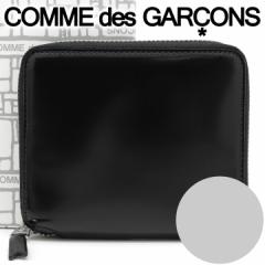 コムデギャルソン 二つ折り財布 COMME des GARCONS コンパクト レディース メンズ ブラック×シルバー SA2100MI MIRROR INSIDE SILVER