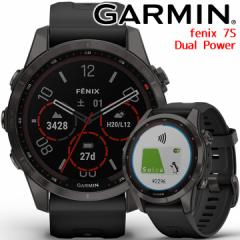 【取説★印刷サービス】 GPSスマートウォッチ ガーミン GARMIN fenix 7S Sapphire Dual Power Ti Carbon Gray DLC / Black (010-02539-48