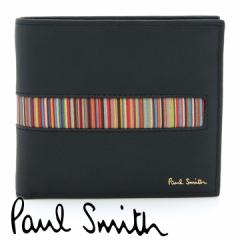 ポールスミス 財布 Paul Smith 二つ折り財布（小銭入れあり）メンズ ブラック マルチストライプ M1A-4833-HINSET 79