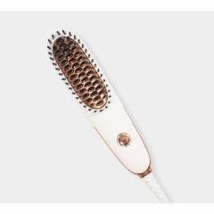 カトレ cattre ミニヘアブラシアイロン セラミックコーティング CTH-520 ホワイト ヘアアイロン 軽量 コンパクト ブラッシング スタイリ