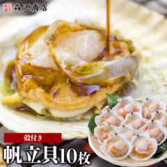 送料無料 北海道産 殻付ほたて貝 10枚 片貝 ホタテ ほたて 帆立 バター焼き BBQ バーベキュー 冷凍便 水産 プレゼント 食品 グルメ 海鮮 